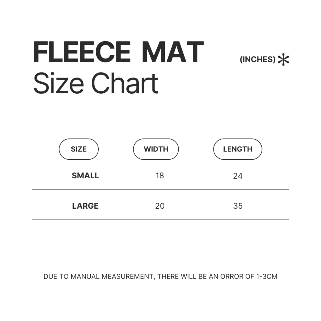 Fleece Mat Size Chart - Bad Bunny UK Shop
