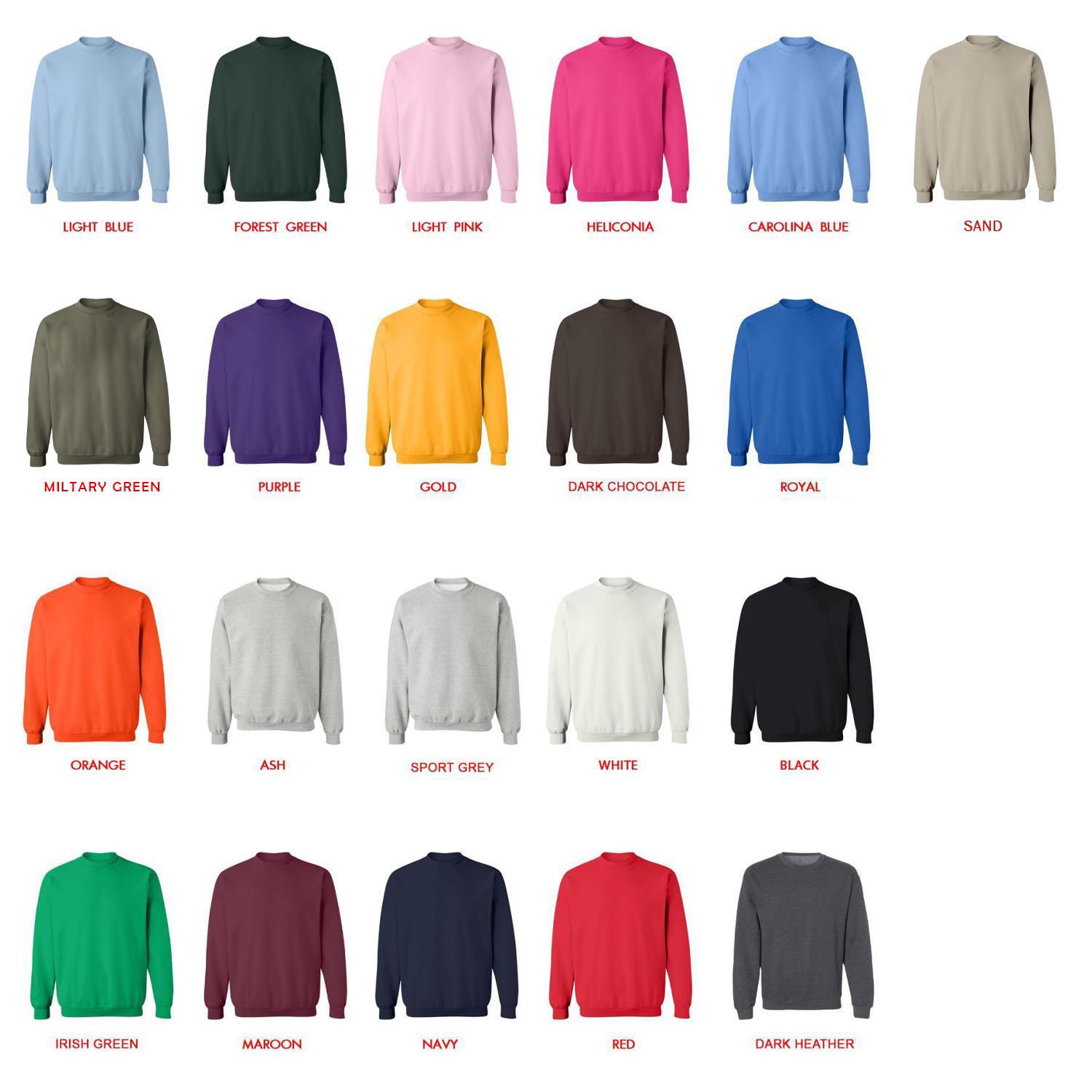 sweatshirt color chart - Bad Bunny UK Shop