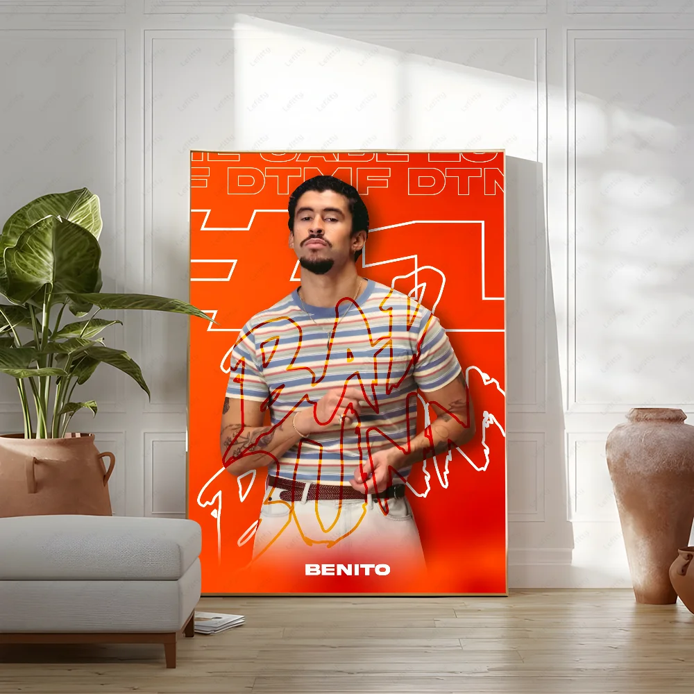 Bad Bunny Retro Portrait Wall Art