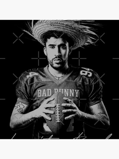 Alternative view of Bad Bunny Football Bunny Bowl 2026 Throw Pillow