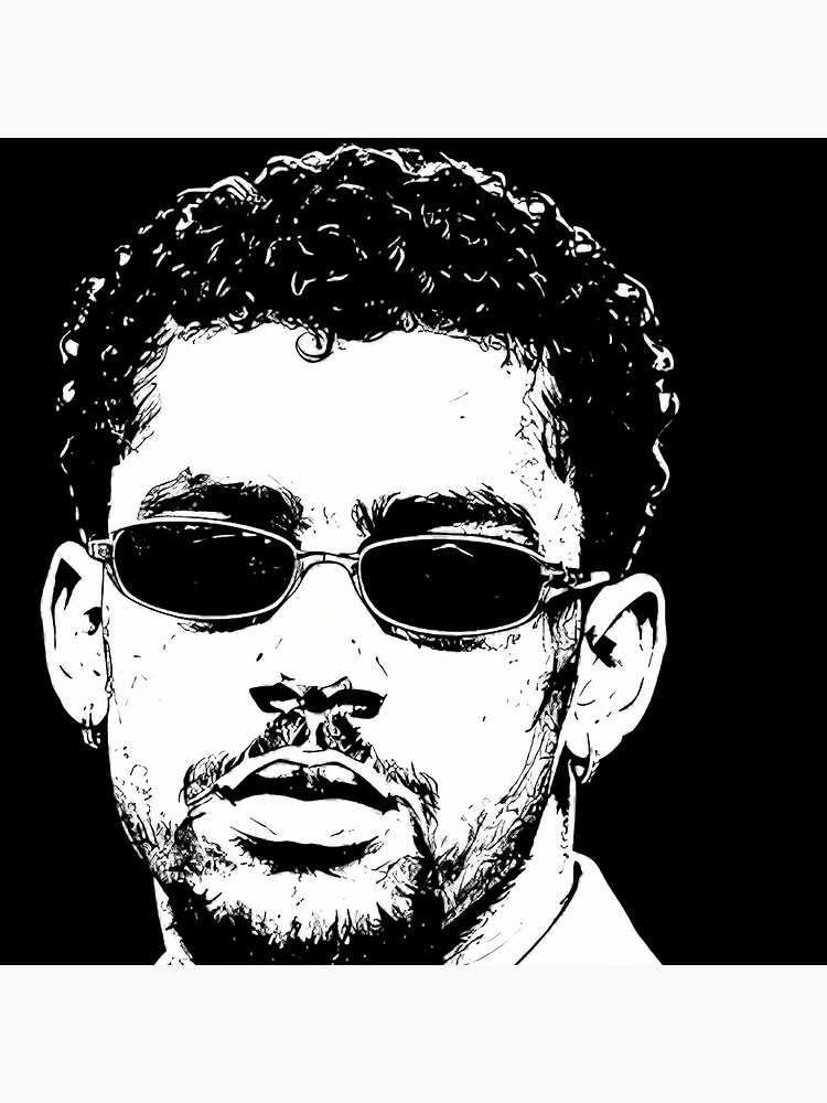 Bad Bunny Face Throw Pillow - Image 2