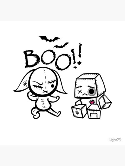 Alternative view of Bad Angry Bunny Halloween Throw Pillow