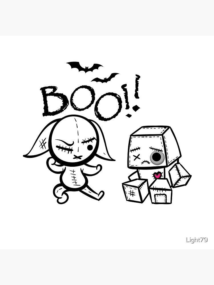 Bad Angry Bunny Halloween Throw Pillow - Image 2