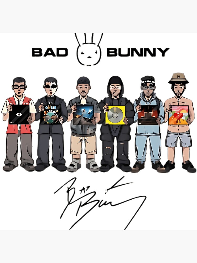Bad Bunny Art Throw Pillow - Image 2
