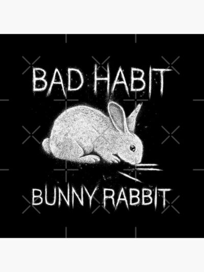 Alternative view of Bad Habit Bunny Rabbit Cocaine Throw Pillow