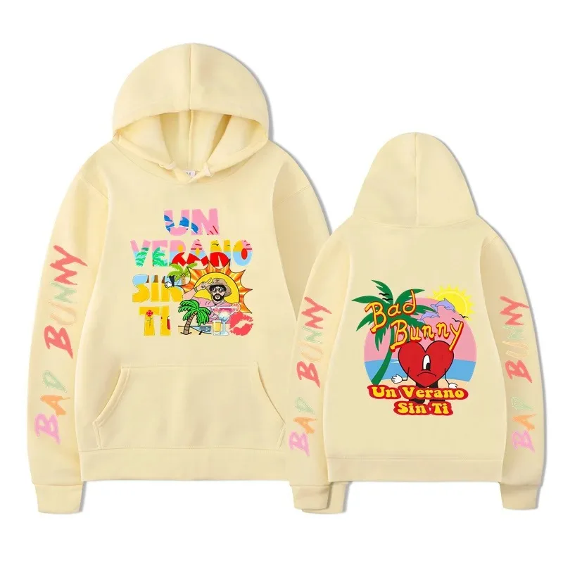 2026 Bad Bunny Hip-hop Print Fashion Loose Hoodie - Image 3