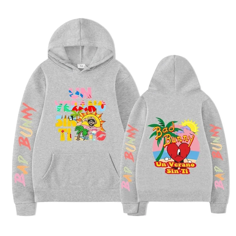 2026 Bad Bunny Hip-hop Print Fashion Loose Hoodie - Image 4