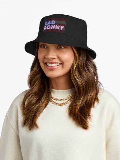 Alternative view of Cute Bad Bonny Puerto Rico Flag Bucket Hat