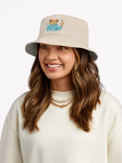 Alternative view of Concho Making Peace Sign Bad Bunny Bucket Hat