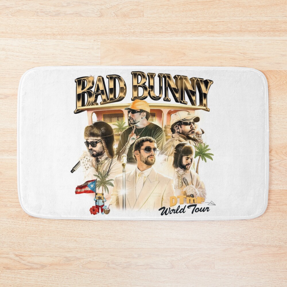 Bad Bunny Graphic Design Bath Mat