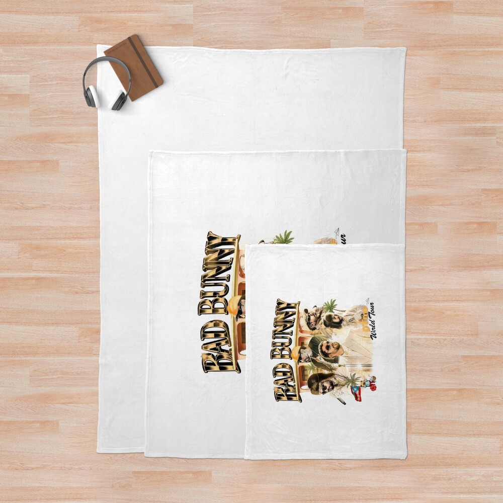 Bad Bunny Graphic Design Throw Blanket - Image 3