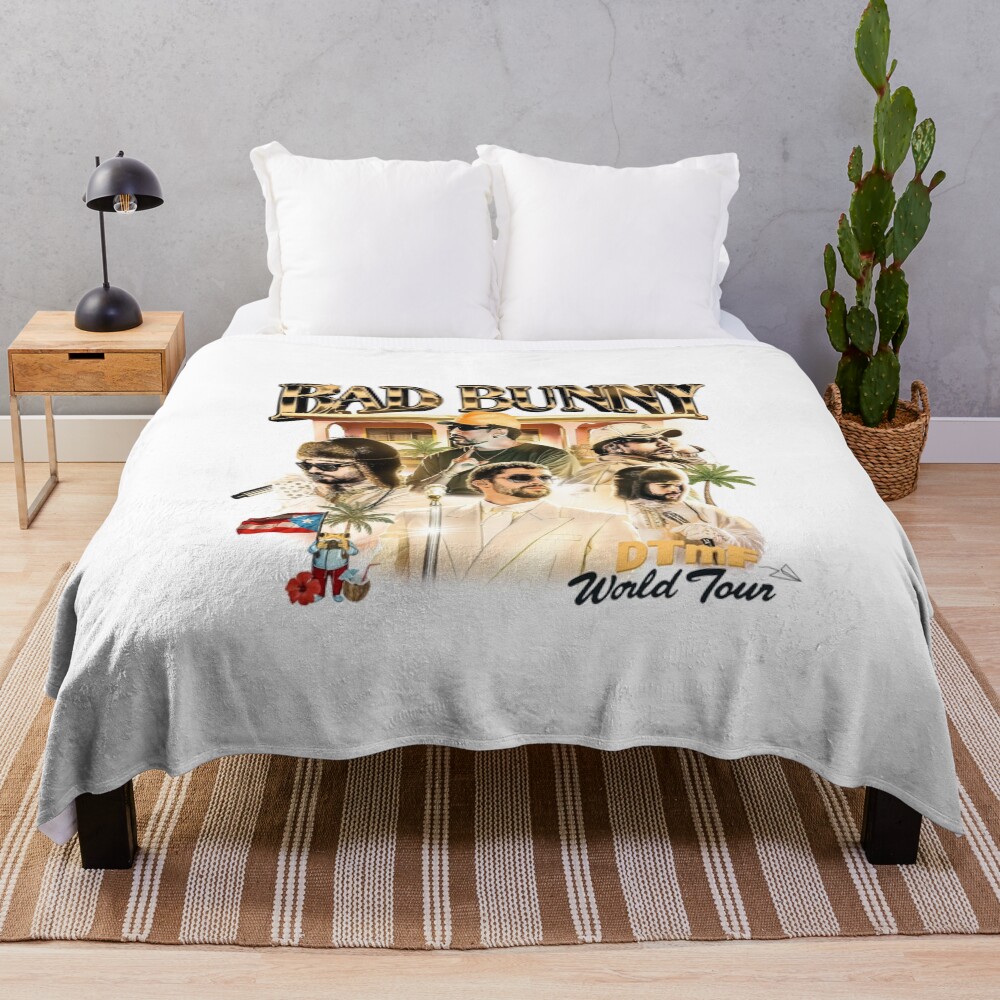 Bad Bunny Graphic Design Throw Blanket