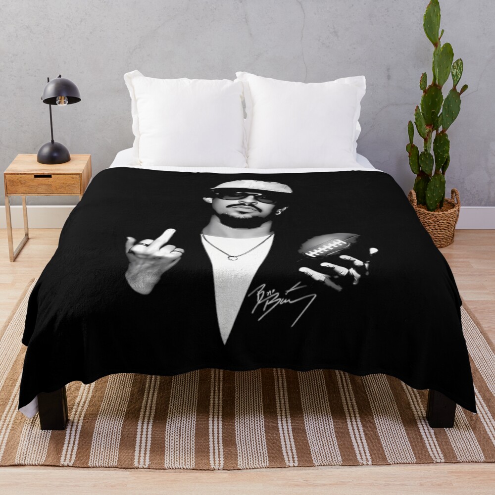 Bad Bunny Football Bad Benito Bad Throw Blanket