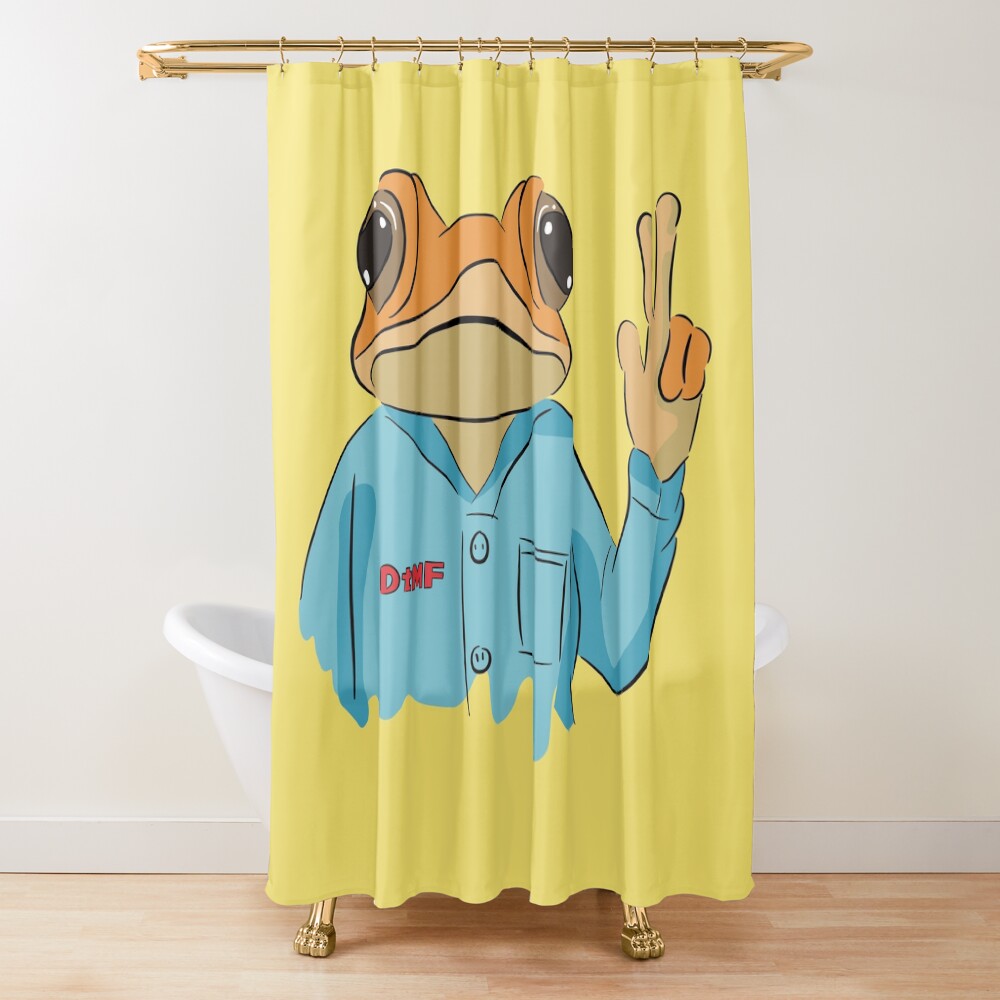 Concho Making Peace Sign Bad Bunny Shower Curtain