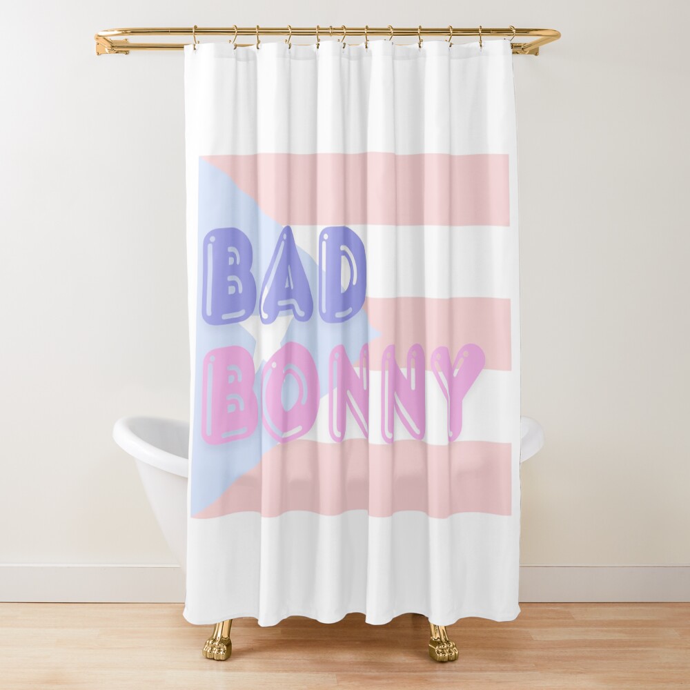 Cute Bad Bonny Puerto Rico Flag Shower Curtain