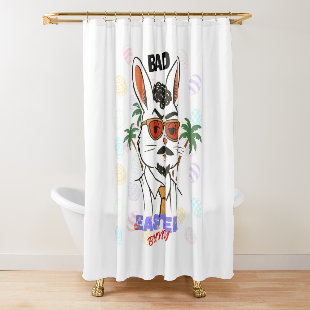 Cool Bad Easter Bunny Shower Curtain