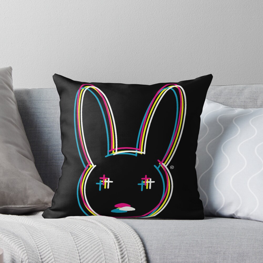 Bad Rabbit Colors 2 Throw Pillow