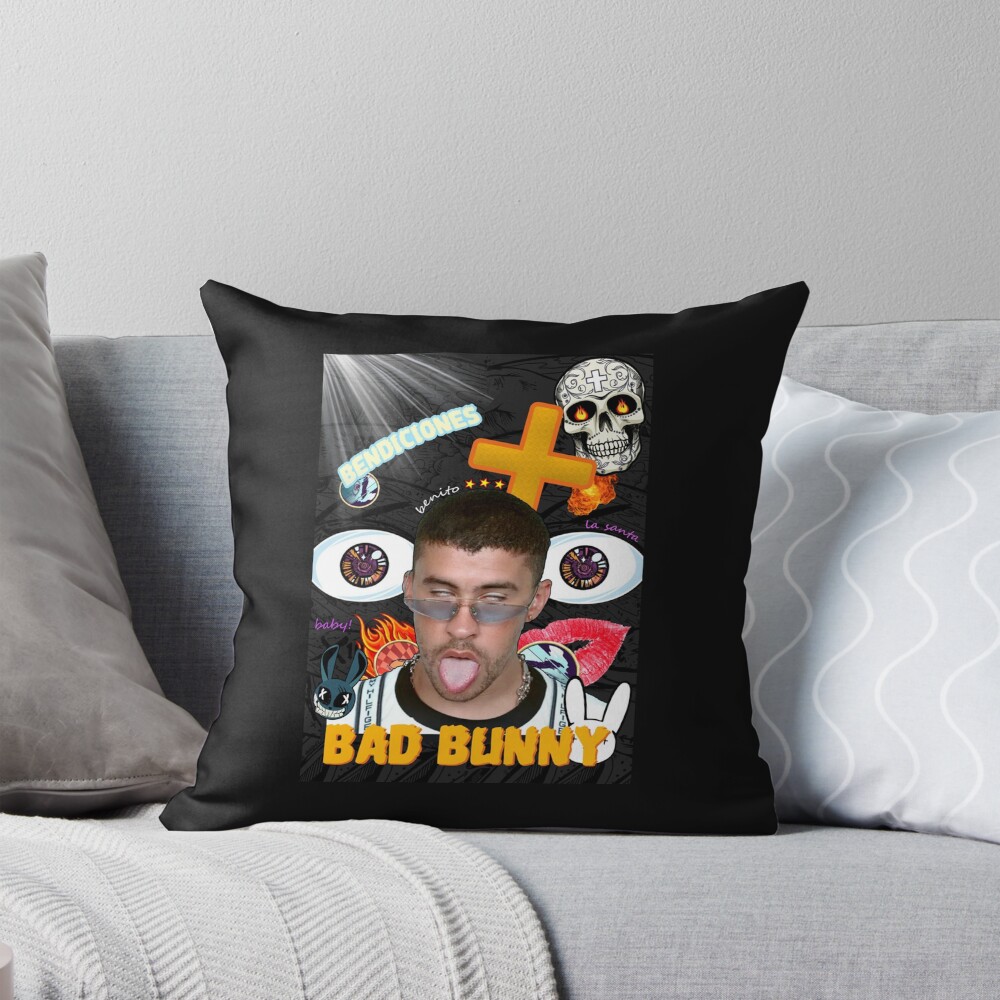 Bad Bunny Hot Throw Pillow