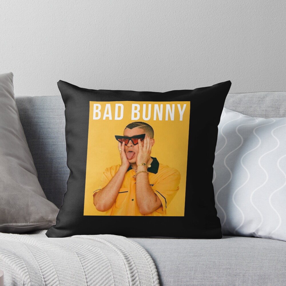 Bad Bunny Graphic Throw Pillow