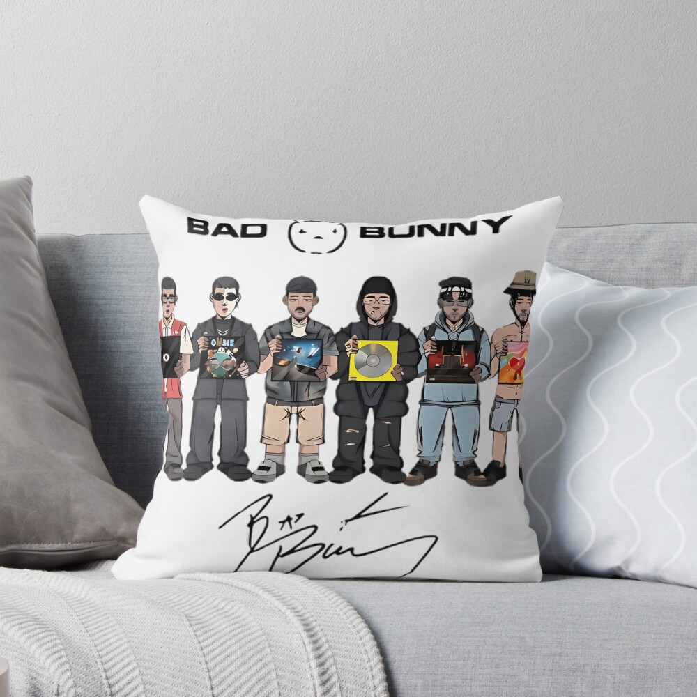 Bad Bunny Art Throw Pillow