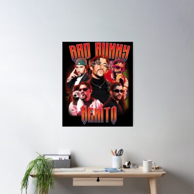 Alternative view of Bad Bunny Bootleg Tee Inspired Urban Music Art Poster
