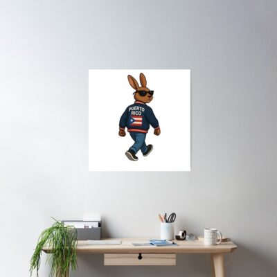 Alternative view of Puerto Rican Bunny Reppin La Isla Poster