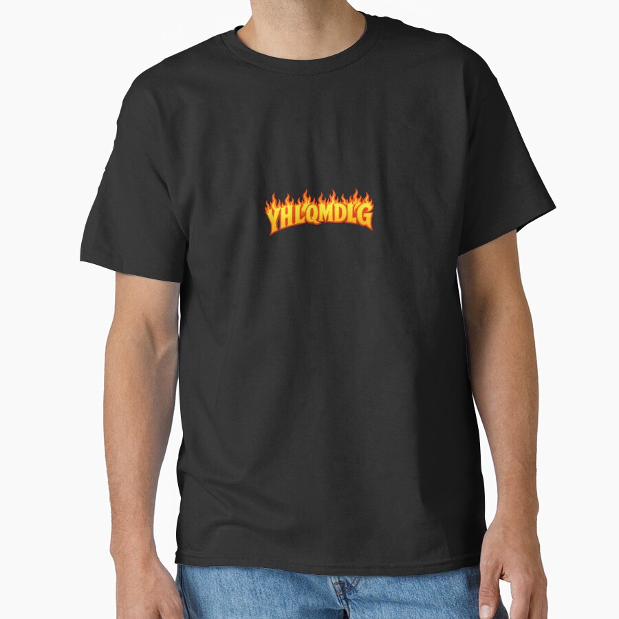 Yhlqmdlg Flame Font T-shirt - Image 2